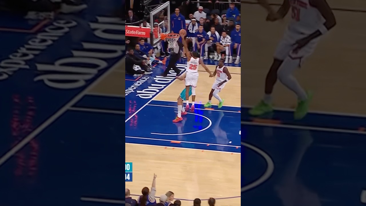 Mikal Bridges Dunks with Power at the Rim! π₯ #Knicks #NBA #Preseason