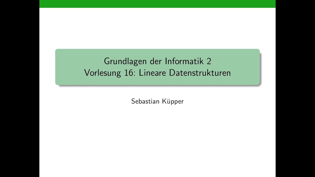 Grundlagen der Informatik 2: Lineare Datenstrukturen – Dynamische Speicherverwaltung 🖥️