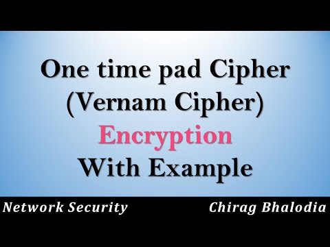 One time pad Cipher (Vernam Cipher) | one time pad cipher in network security