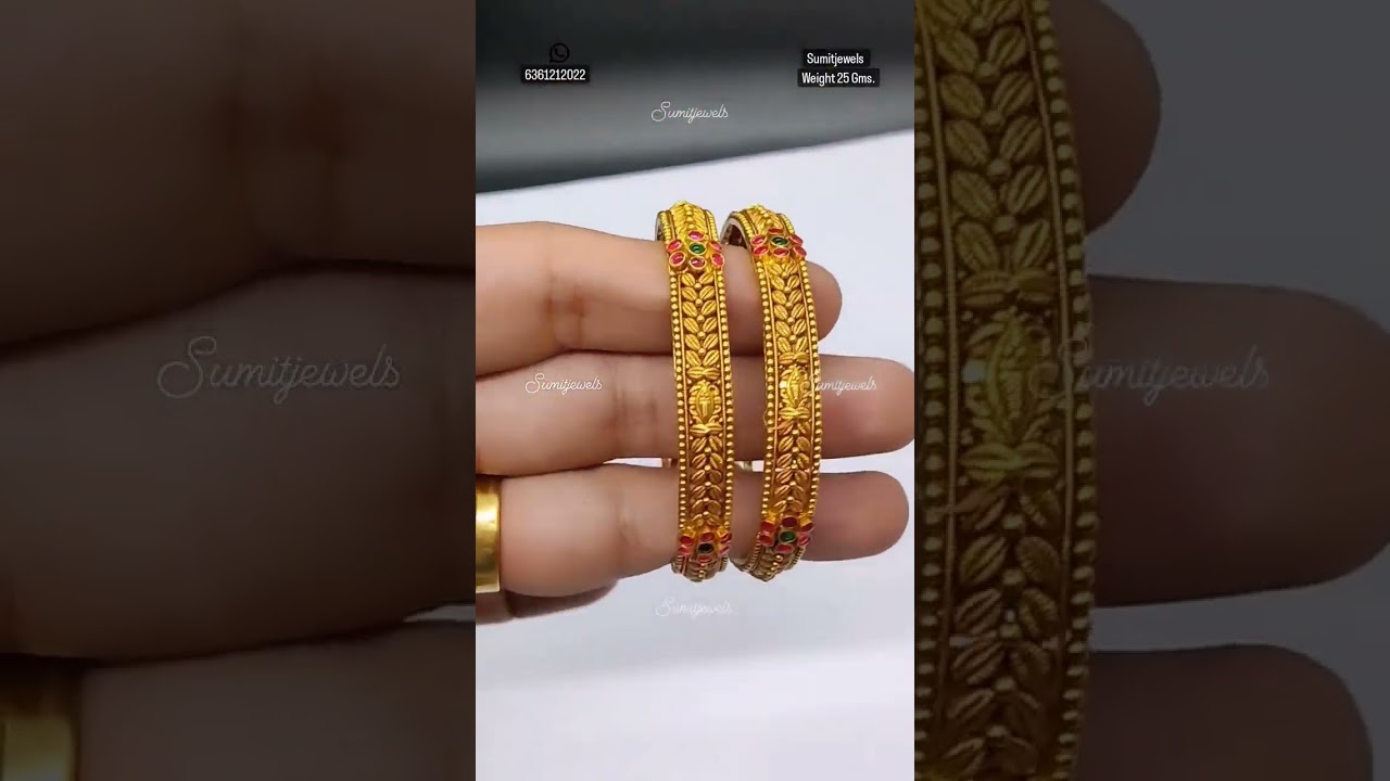 Lightweight gold bangles design #lightweightjewellery #goldbangles