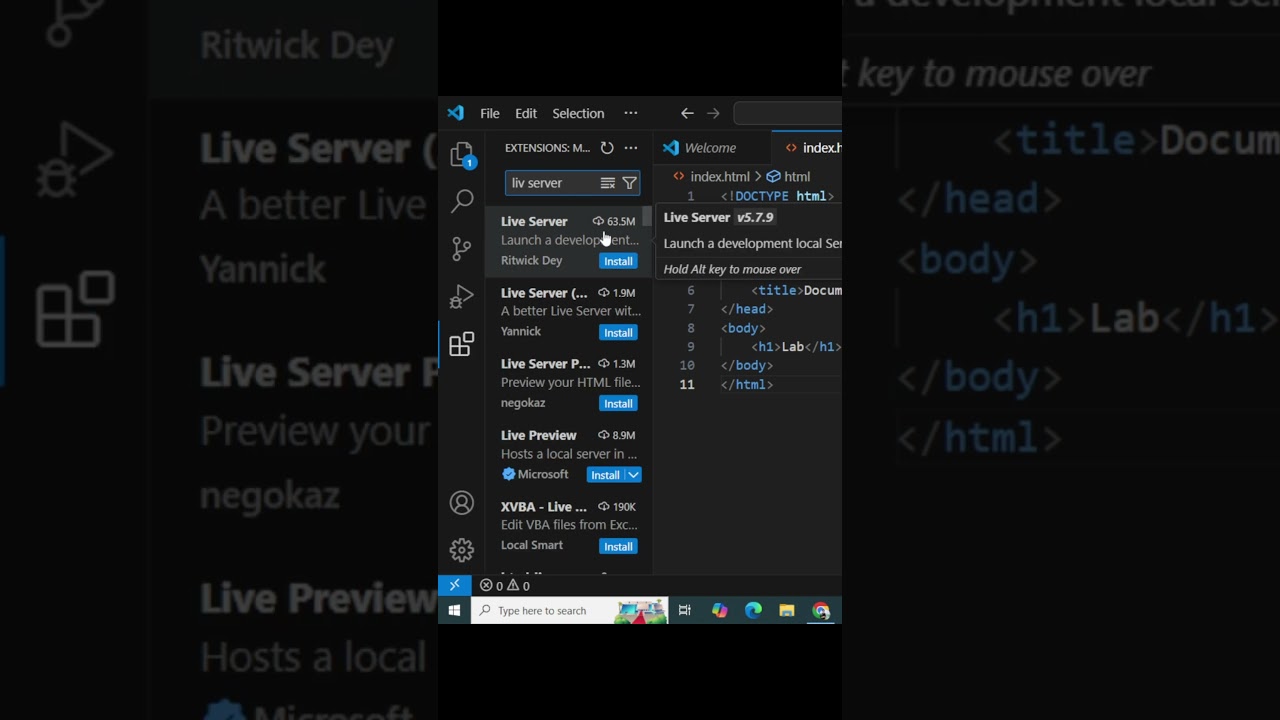 Quick Guide to Live Server Setup in VS Code 🌐