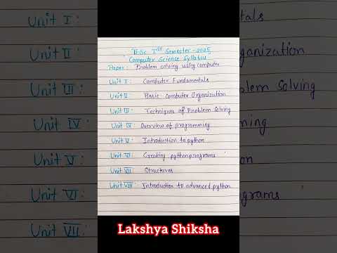 Bsc 1st semester computer science syllabus 2025 | bsc 1st semester cs syllabus |#bsccomputerscience