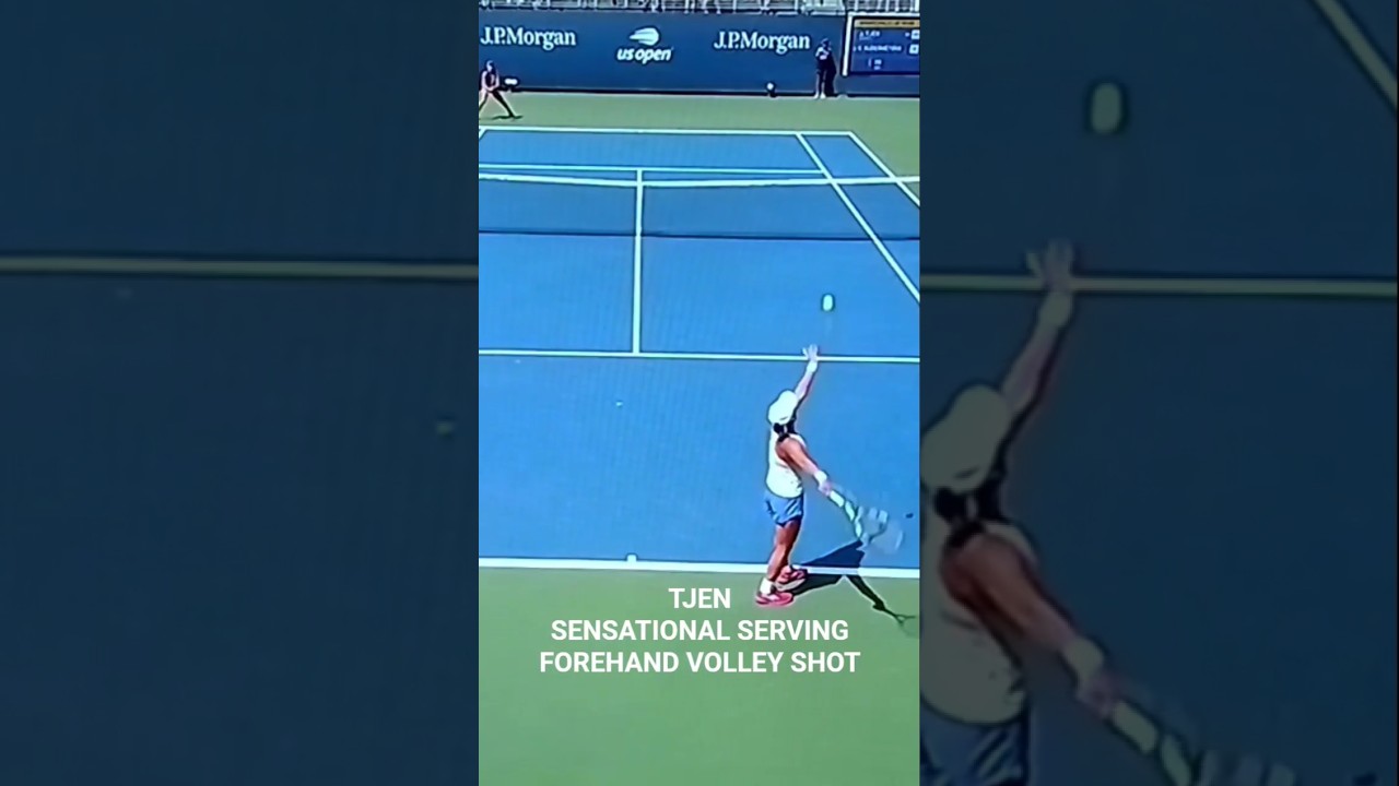 Janice Tjen's Amazing Forehand Volley at US Open! 🎾 #Shorts