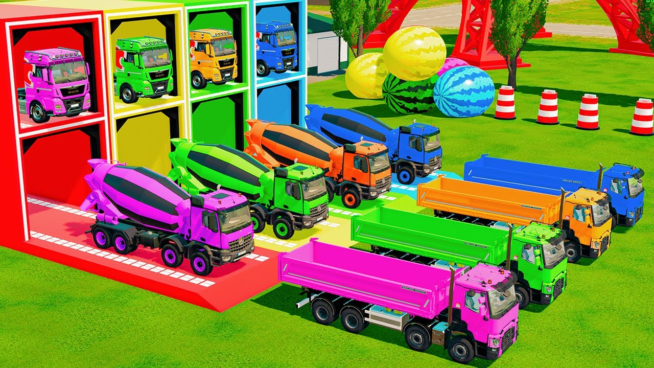 Transporting Mixer Trucks with Double Flatbed π