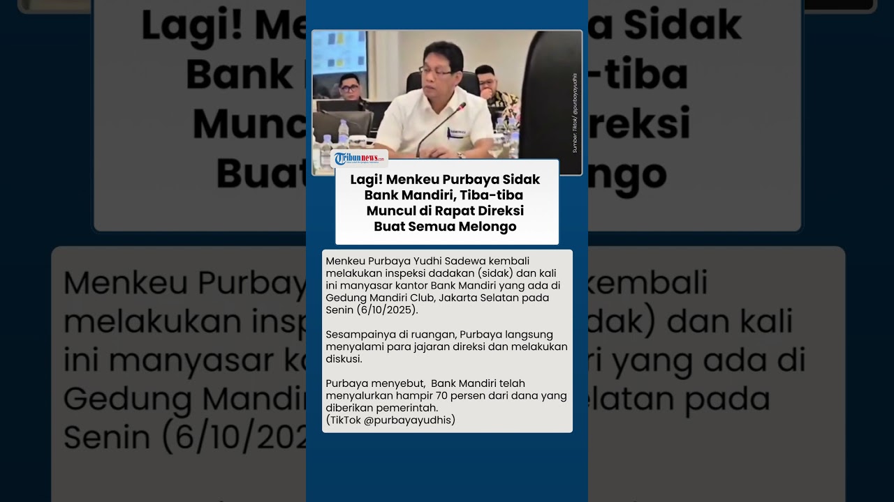 Menkeu Purbaya Sidak Bank Mandiri & Rapat Direksi 🏦