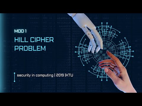 Hill Cipher Problem | Mod 1|Security in Computing