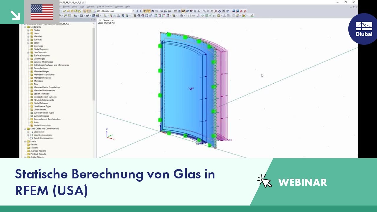 Webinar: Glasberechnung in RFEM (USA) 🏢