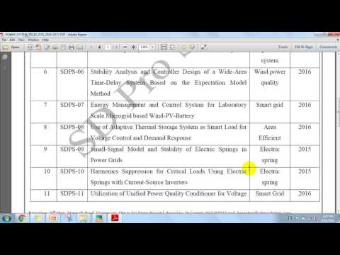 ieee 2016-2017 power system projects title list at bangalore