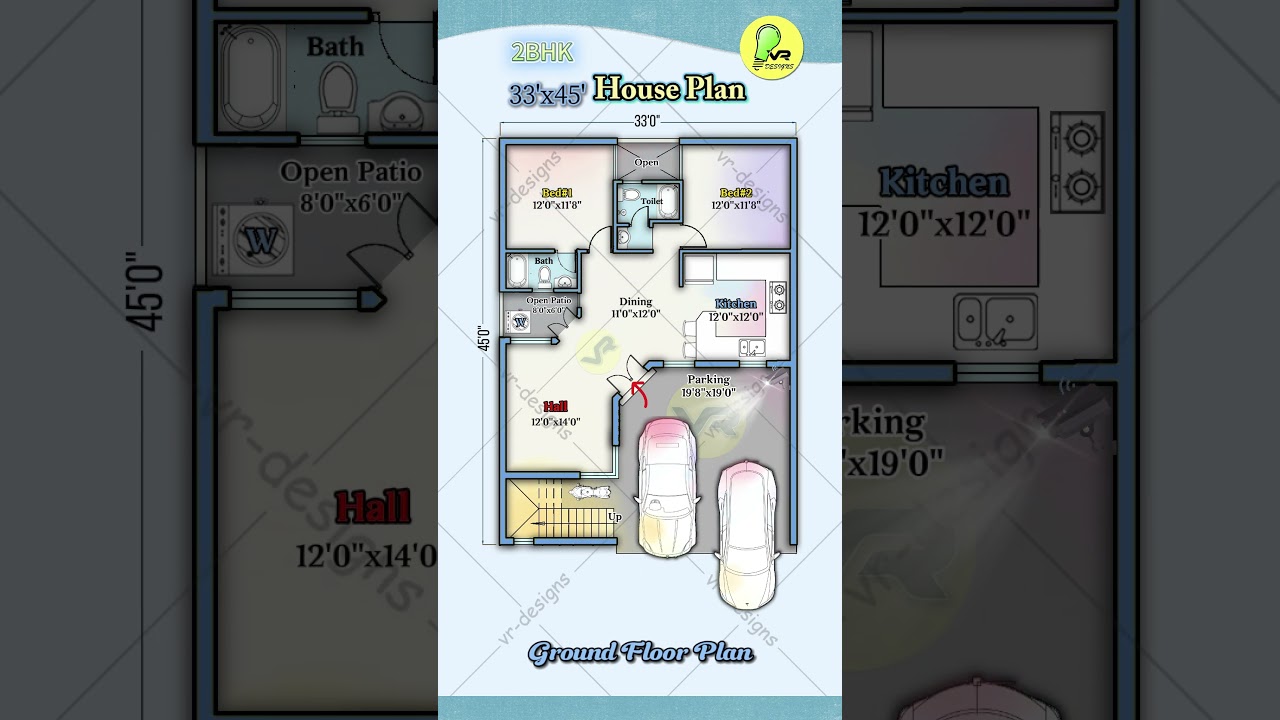 33x45 North-Facing 2BHK House Plan with Parking π