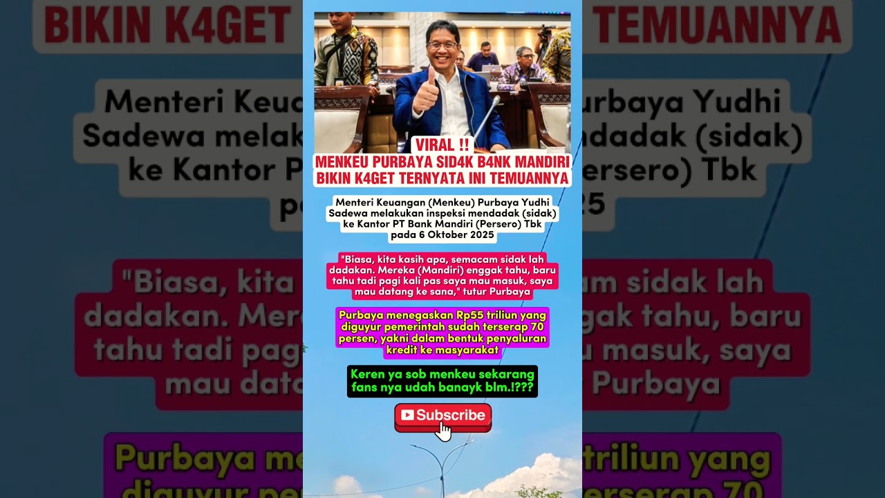 Menkeu Purbaya Inspects Bank Mandiri π¦