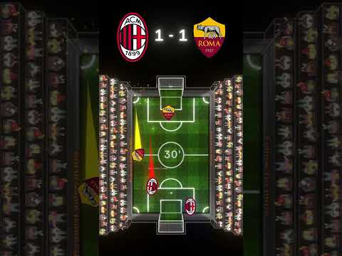 AC MILAN vs ROMA🤯#footballmarbles #footballedit #neonarcade #acmilan #roma