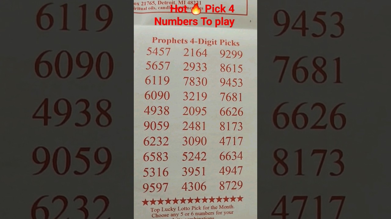Hot Pick 4 Lottery Numbers to Play for July