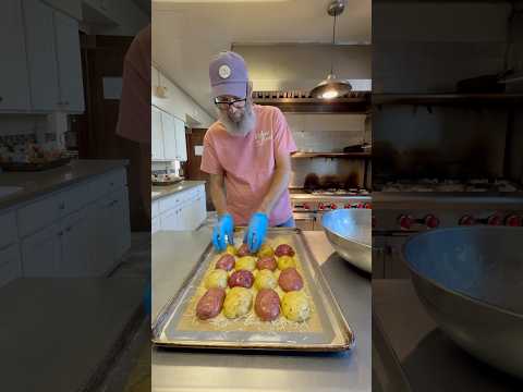 Grilled chicken w/ creamy dill sauce, cheesy potatoes and zucchini