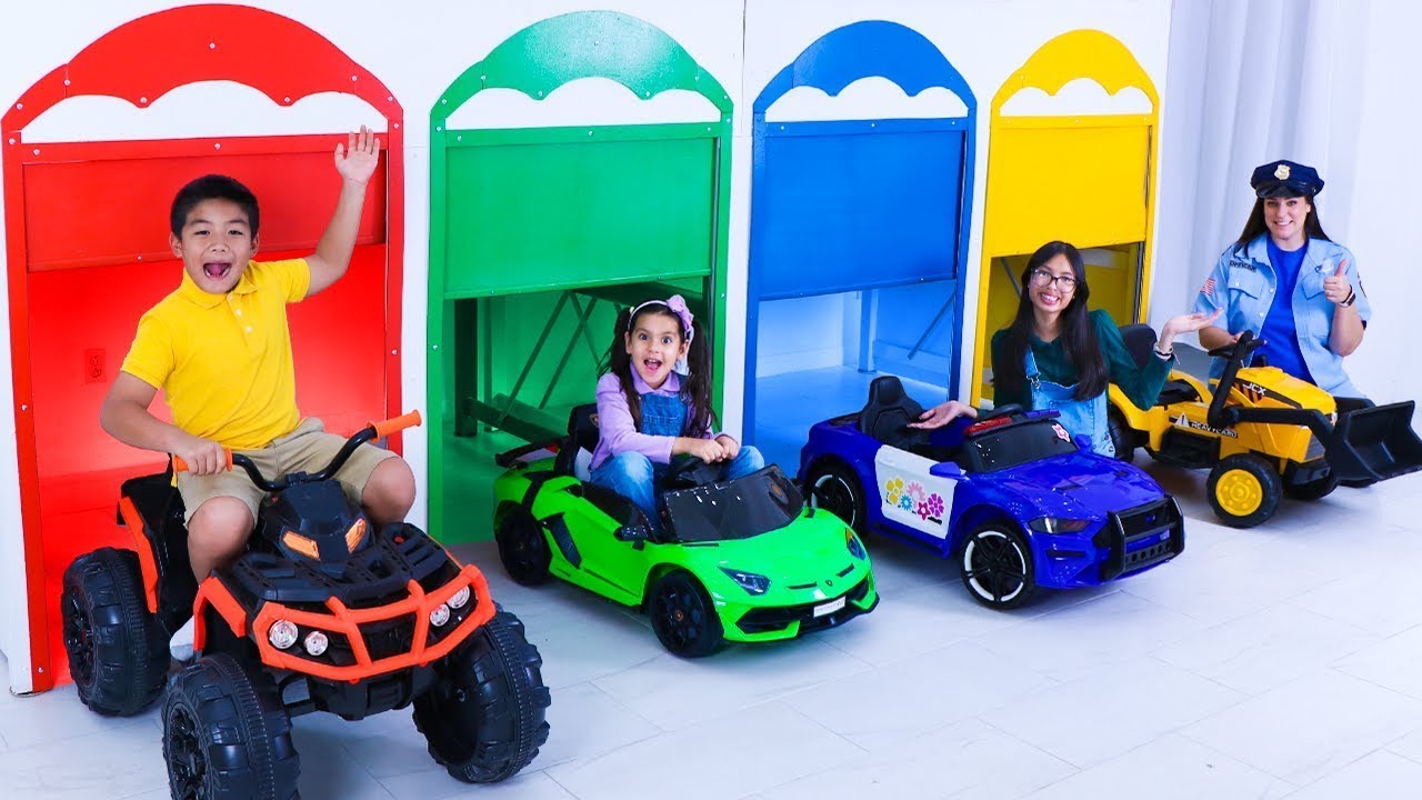 Ellie's Garage Adventure with Slime, Rocks & More 🚗