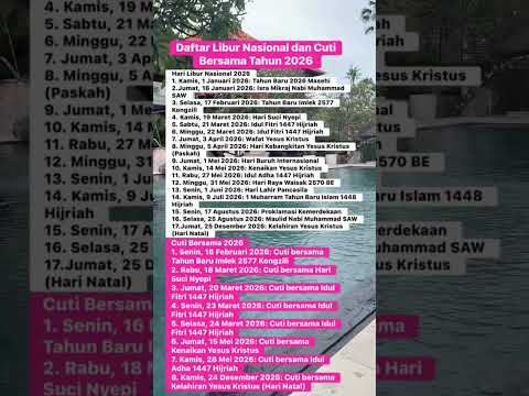 Daftar Hari Libur Nasional dal Cuti Bersama tahun 2026