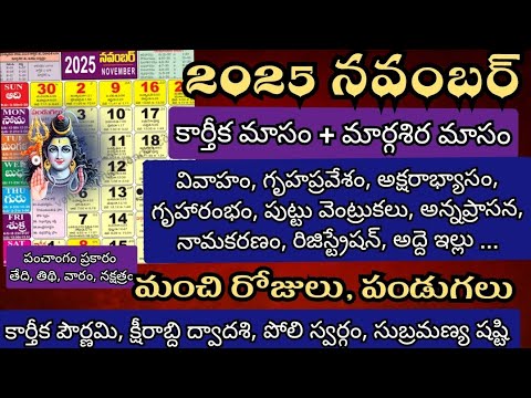 Important Days in November 2025 | November 2025 Good Days | November 2025 calendar | festivals