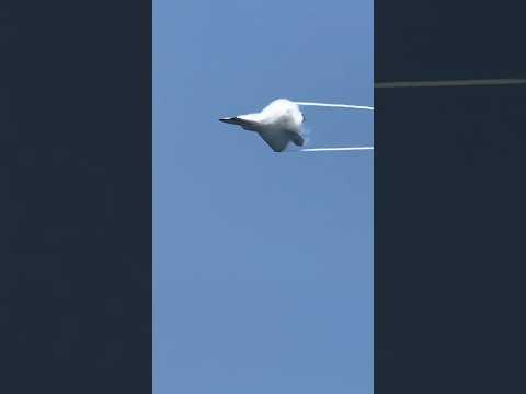 USAF F-22 Raptor Demo Team creating some vapor at the 2024 Gulf Coast Salute Air Show!