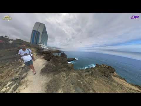 The most realistic beach in the Canary IslandsTenerife, Spain 4K - walk around the sky,