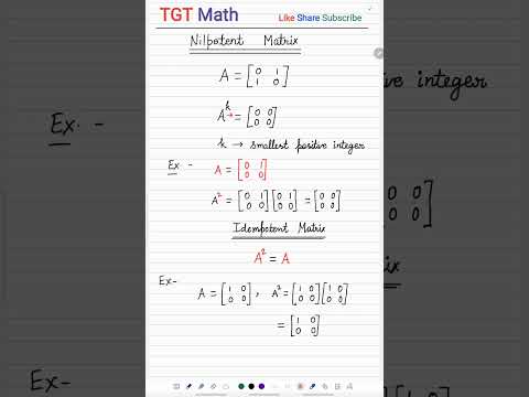 Nilpotent & Idempotent Matrices: The Weirdest Matrices #tgt