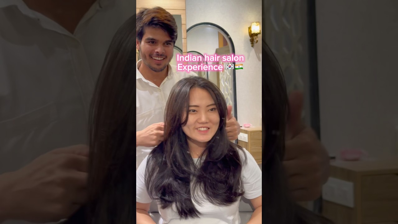 Korean Visits Indian Hair Salon for the First Time 🇮🇳🇰🇷