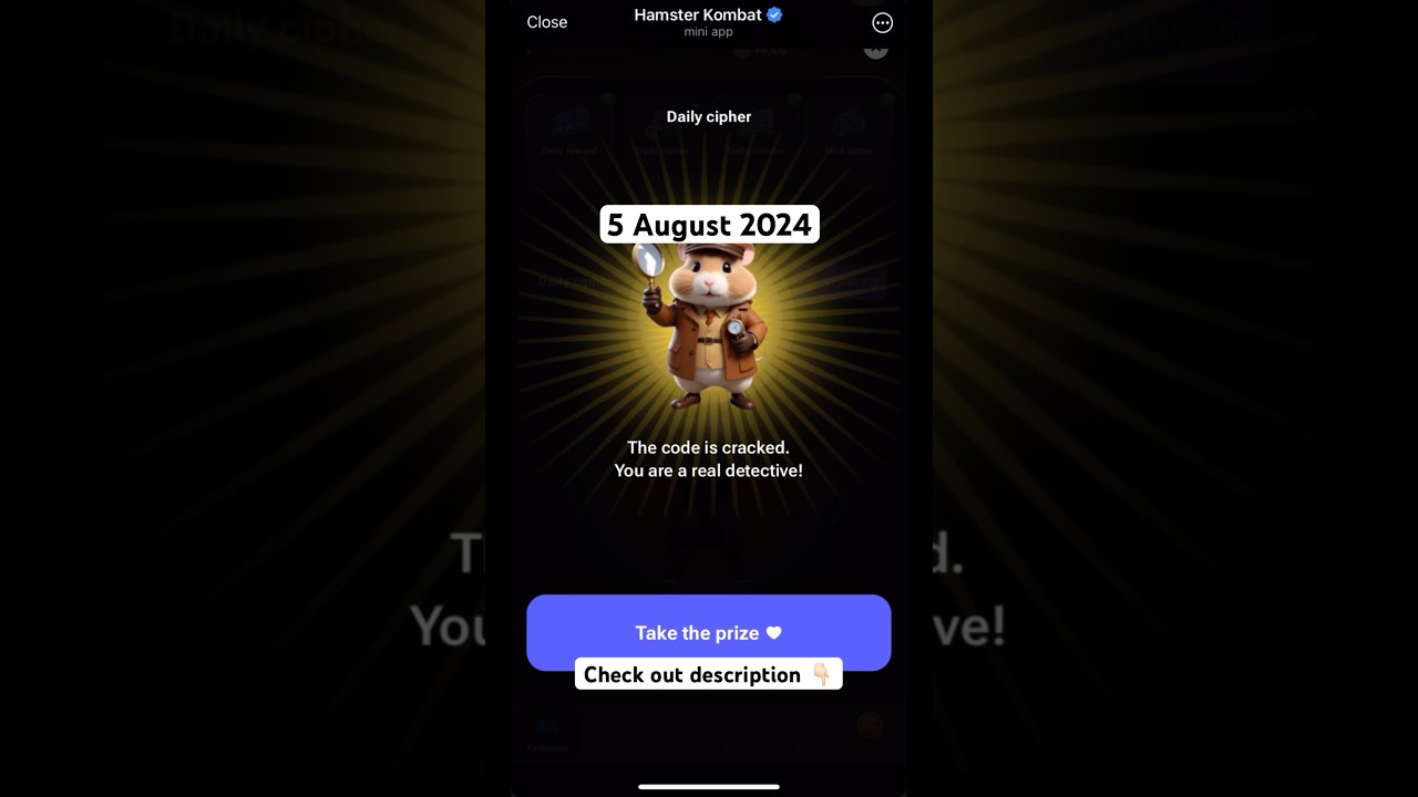 Hamster Kombat Daily Cipher Puzzle – August 5 🐹