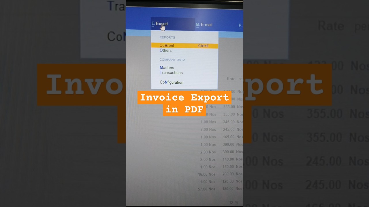 Easy Guide to Export Invoices in Tally Prime π | PDF, Excel, XML