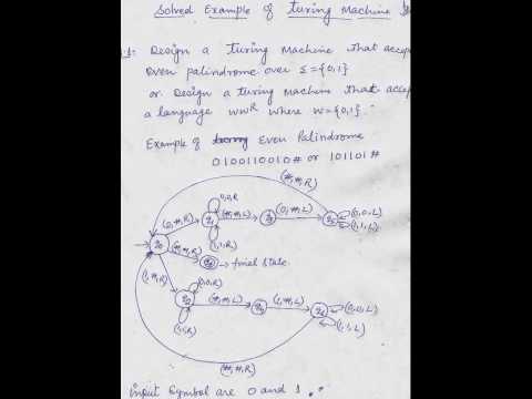 TURING MACHINE OF EVEN PALINDROME