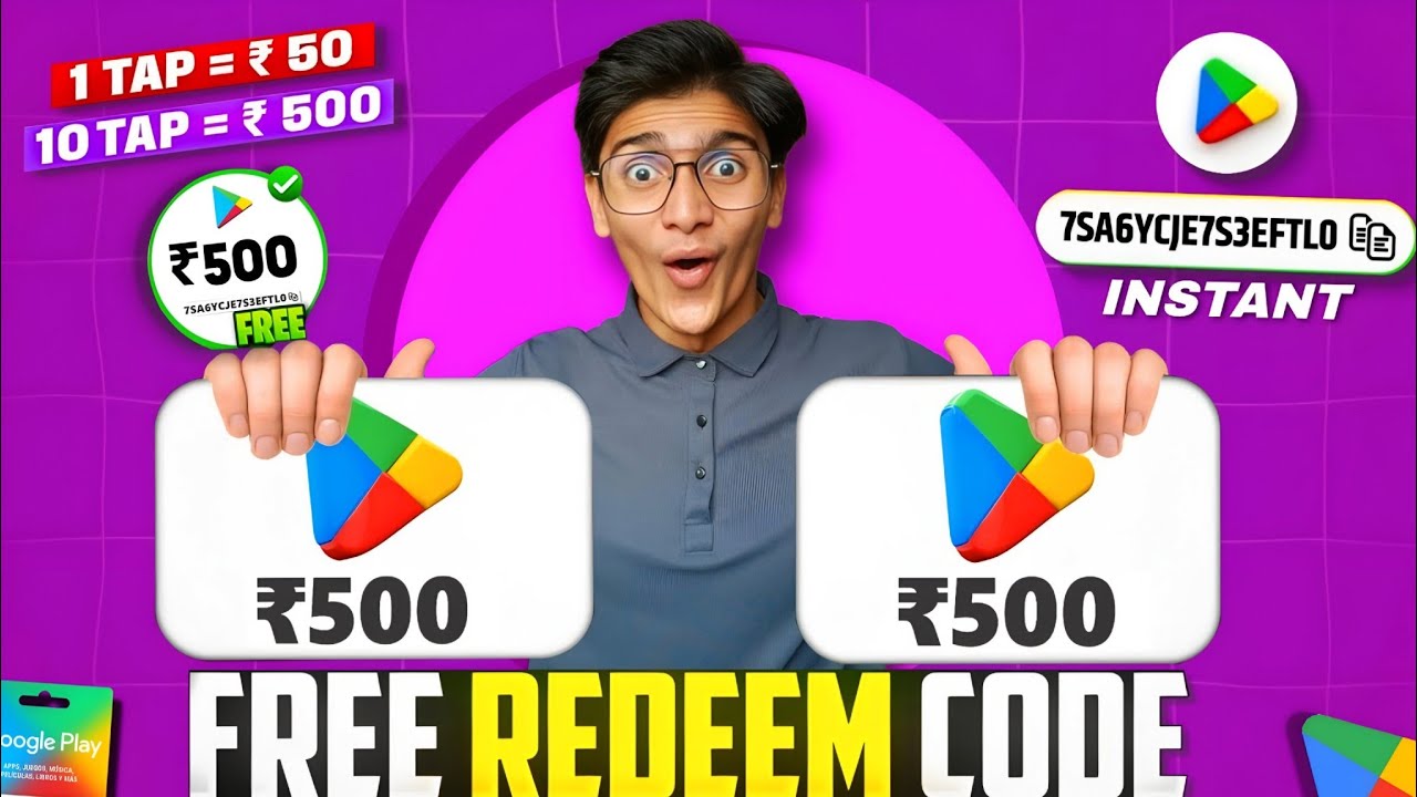 Free ₹500 Google Play Redeem Codes 🎁