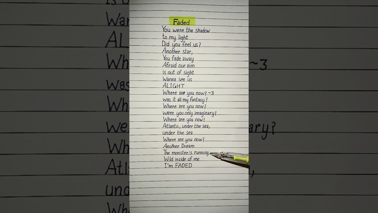 Faded Lyrics by Alan Walker ๐ถ
