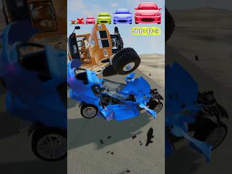 Big and Small Cars vs monster Car – Epic Crash Battle! 💥🚗🛻 #shorts 02