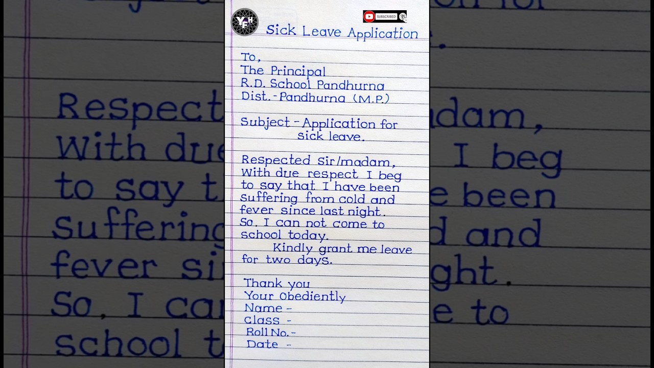 Guide to Writing a Sick Leave Application for Two Days