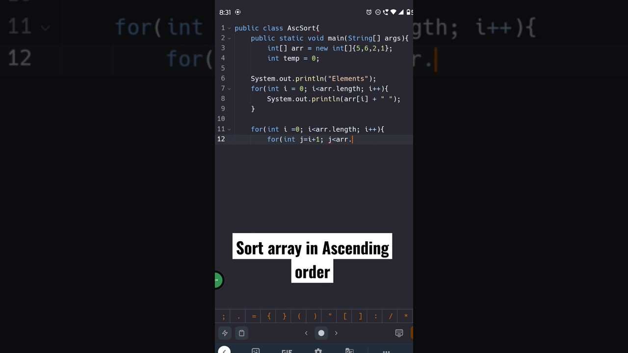 Java: Sort Array in Ascending Order 📊