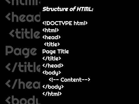 Basic Structure Of HTML