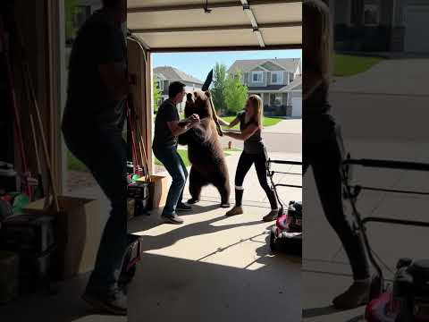 A bear attacked a man near his garage in the suburbs