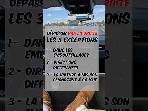 ❌❌ Dépasser par la droite ❌❌ #permisdeconduire #autoecole #lecondeconduite #depasser
