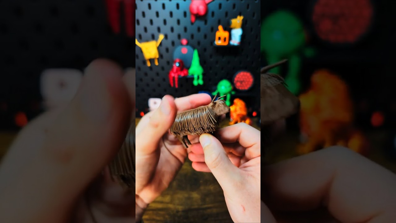 Foldable 3D Printed Hairy Highland Cow