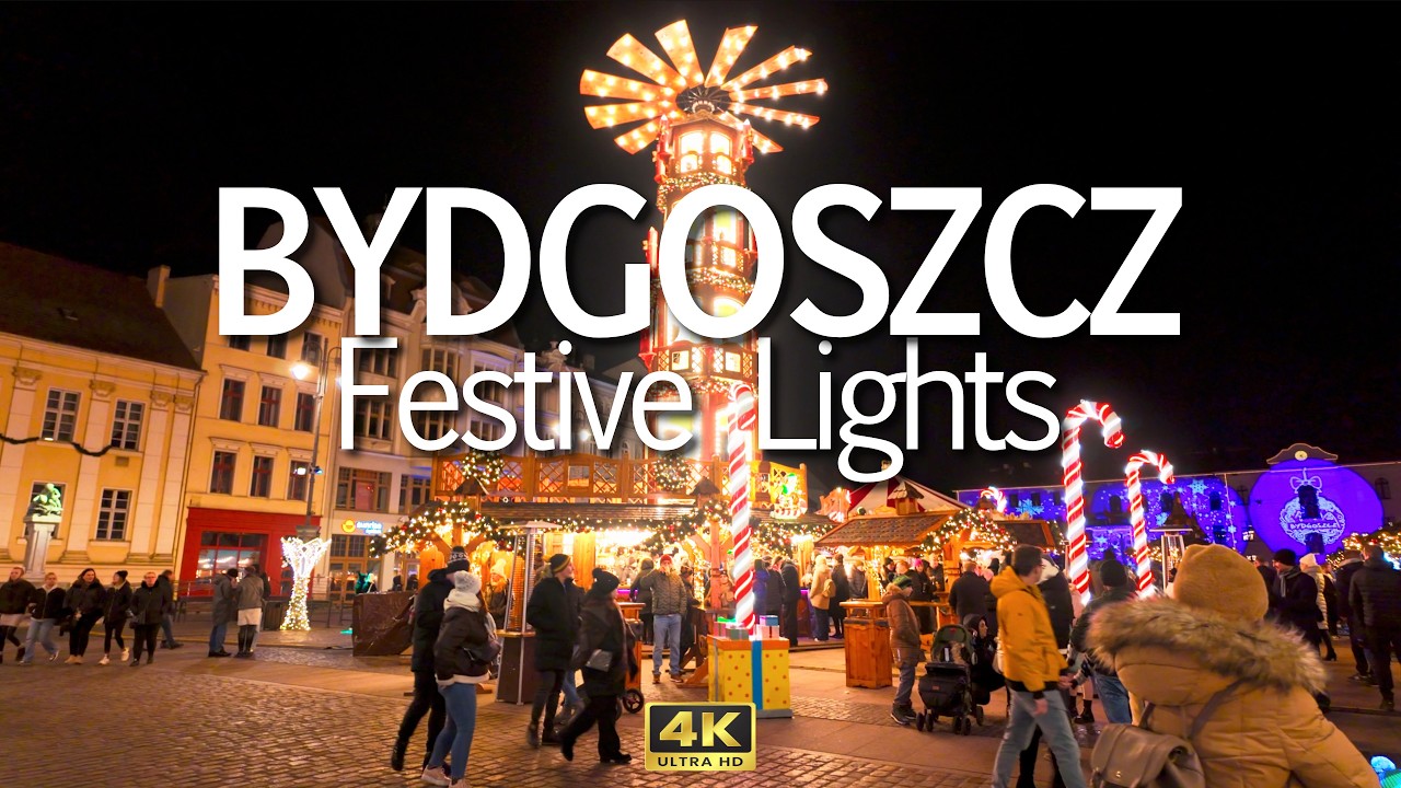 Bydgoszcz Christmas Market Walk in 4K 🇵🇱