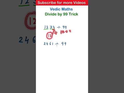 Vedic Maths Tricks for Fast calculations | Divide by 99 | Vedic maths | #36