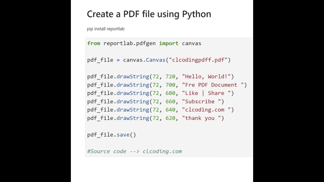 Creating PDF Files with Python