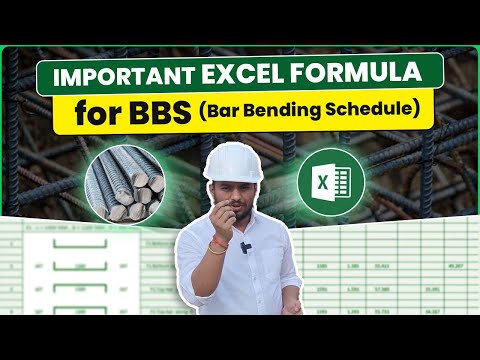 Important Excel Formula for BBS🔥 | Bar Bending Schedule in Excel