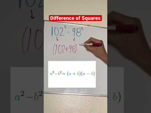 Difference of Squares Formula | Quick Math | JusticeTheTutor #shorts #math