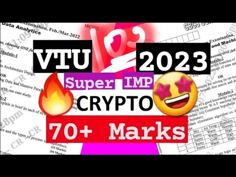 CRYPTO M3 Best Video PASS PACK 💯🤩 Sup Imp [+PDF] 🎯2023 Externals 🔥🔥🔥 7SEM CSE #vtu #2023 #18CS744