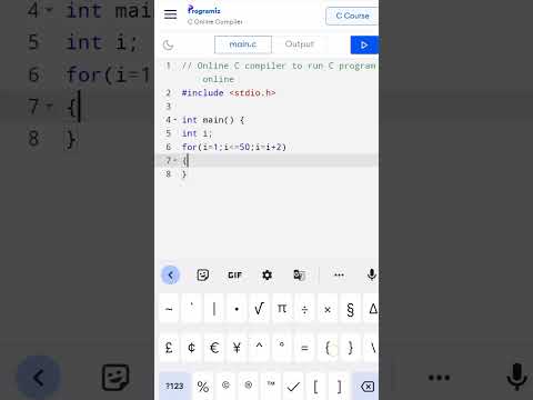 c program to print odd numbers from 1 to 50 ,#trending #ytshorts #viral #coding