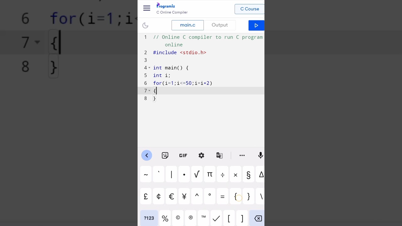 C Program to Print Odd Numbers from 1 to 50 | Easy Loop Tutorial ✨
