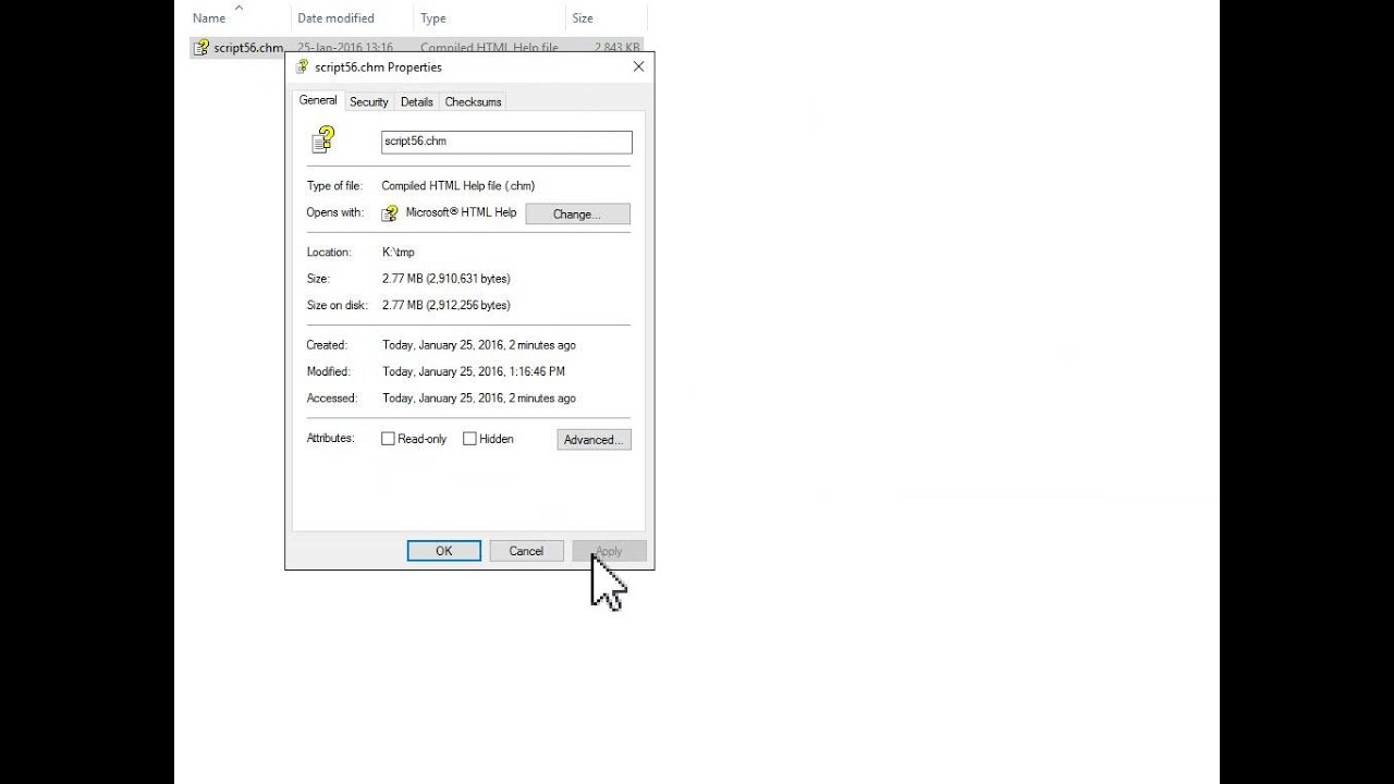 Open CHM file in Windows