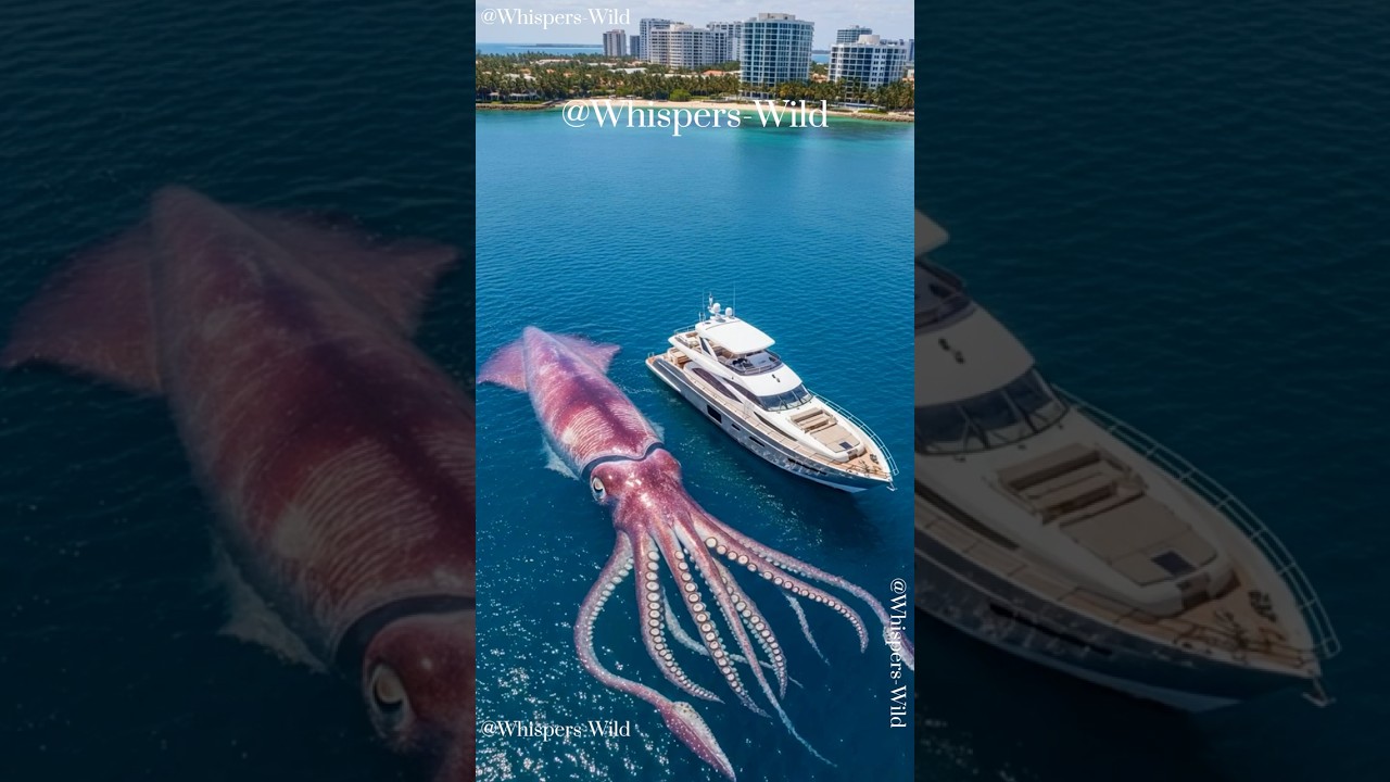 Rare Giant Squid Surfaces Near Tourist Boat 🦑