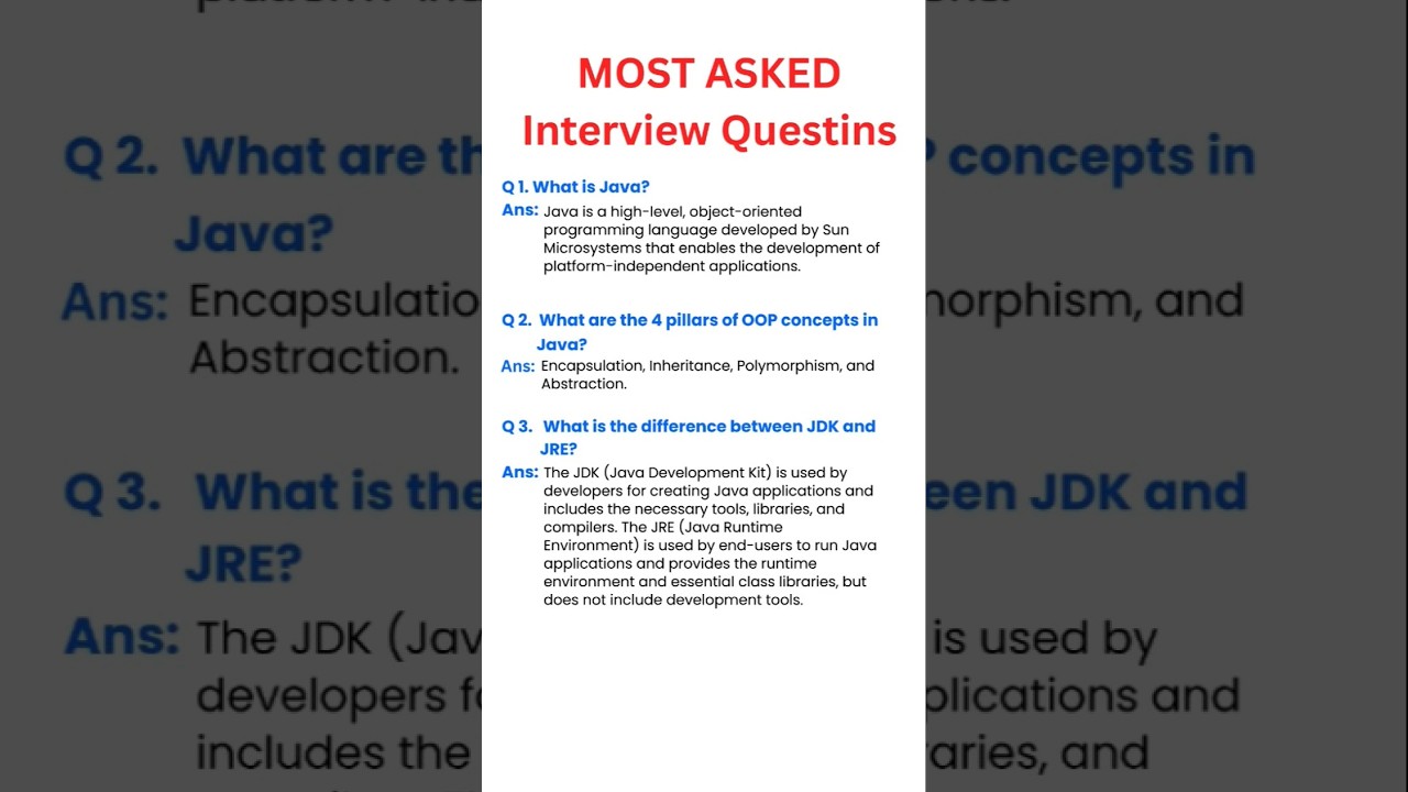 Top Java Interview Questions & Answers ๐