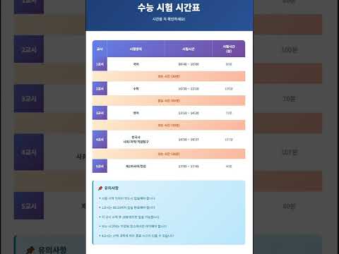 2026 수능 시험 시간표#대입#수능#시간표#청어람입시연구소