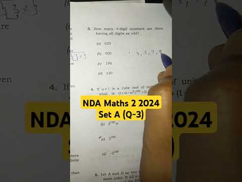 NDA Maths 2 2024 Paper Solution #nda2024preparation #mathspaper2 #mathspapersolution