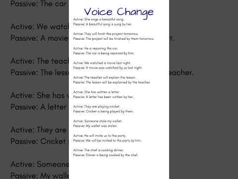 Active and Passive Voice In English Grammar Examples for Competitive Exams!